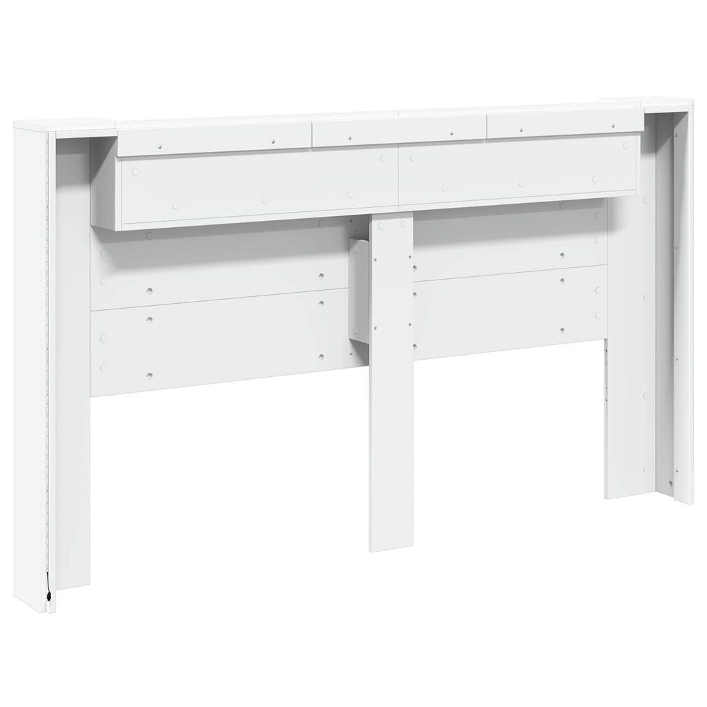 Kopfteil-Schrank mit LED Weiß 180 x 16,5 x 103,5 cm