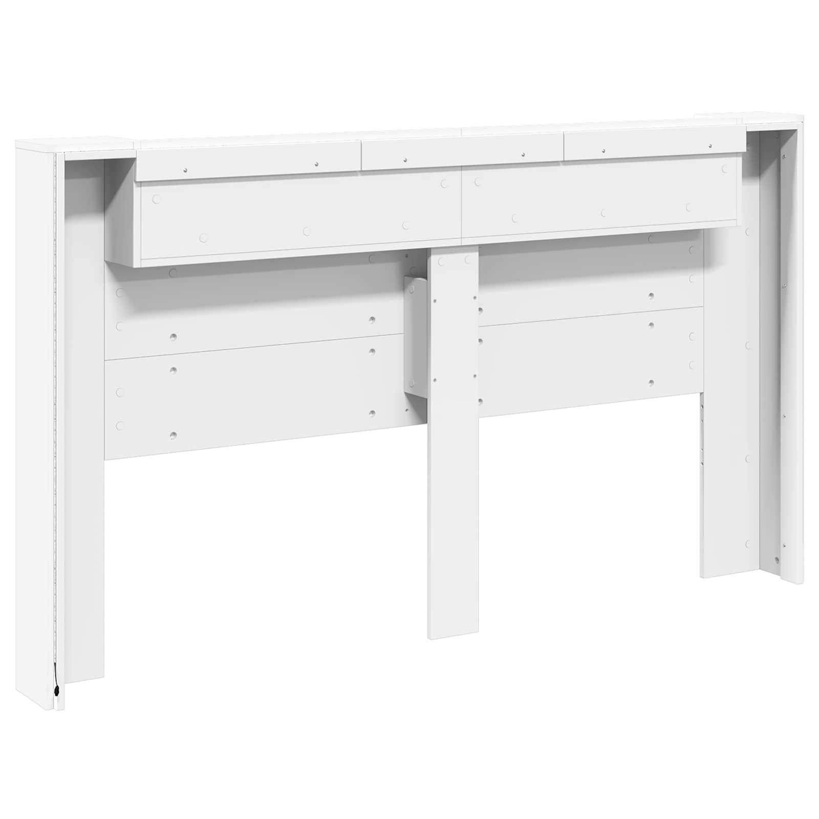 Kopfteil-Schrank mit LED Weiß 180 x 16,5 x 103,5 cm