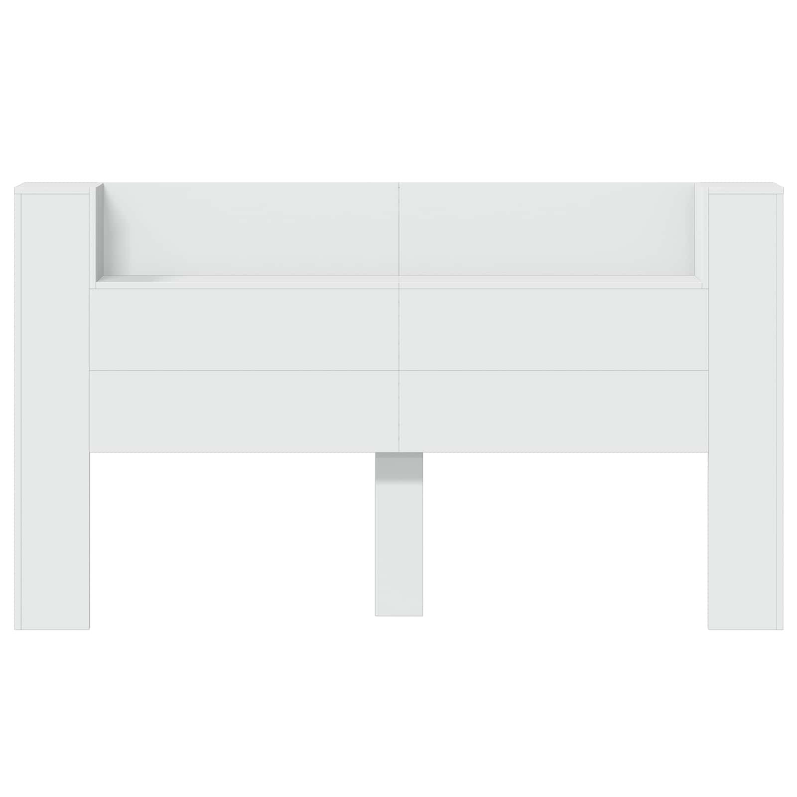 Kopfteil-Schrank mit LED Weiß 180 x 16,5 x 103,5 cm