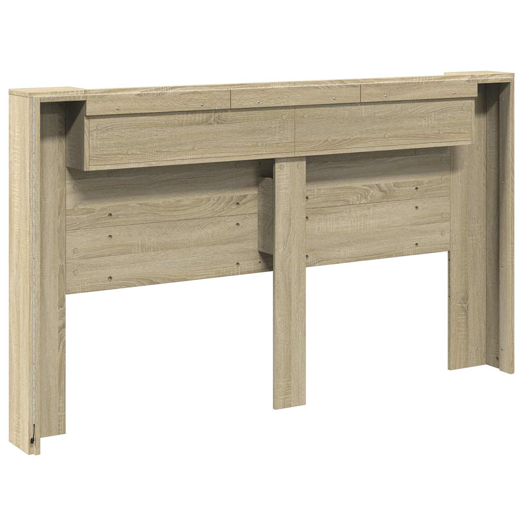 Kopfteil-Schrank mit LED mit Regal Sonoma 180 x 16,5 x 103,5 cm