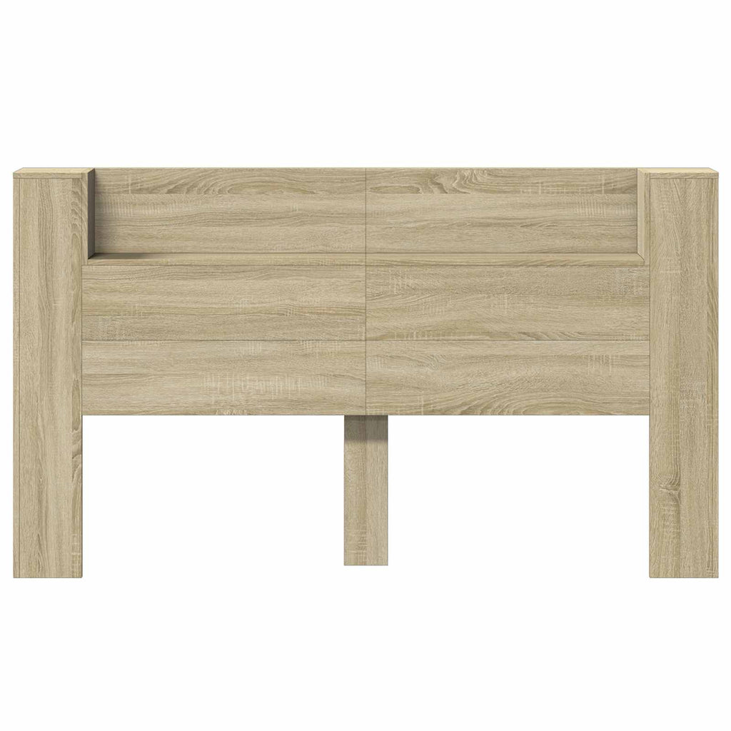 Kopfteil-Schrank mit LED mit Regal Sonoma 180 x 16,5 x 103,5 cm