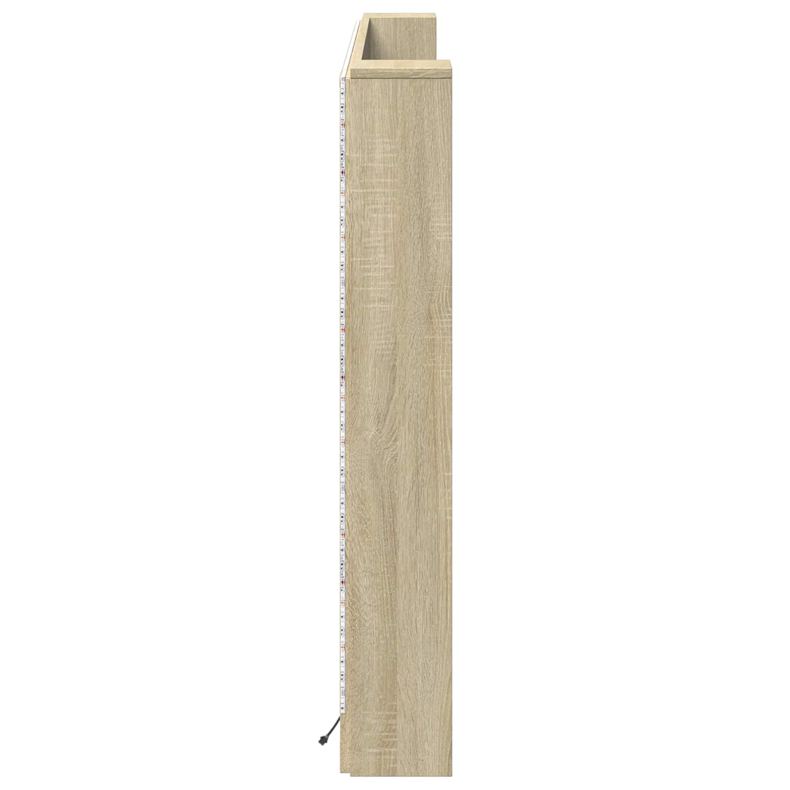 Kopfteil-Schrank mit LED mit Regal Sonoma 180 x 16,5 x 103,5 cm