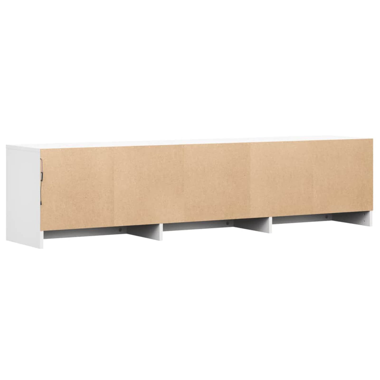 TV-Schränk mit LED Weiß 165 x 34 x 40 cm Holzwerkstoff