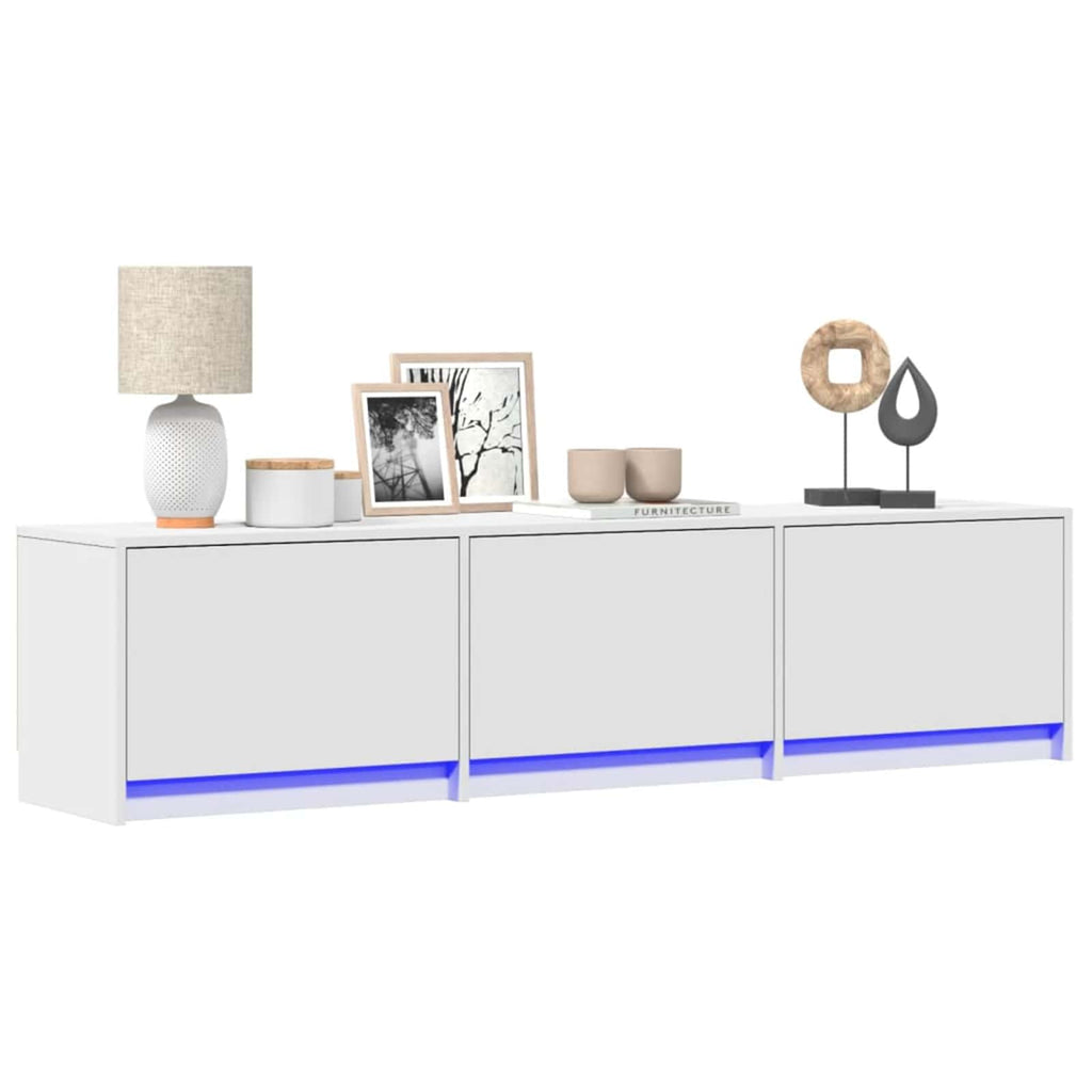 TV-Schränk mit LED Weiß 165 x 34 x 40 cm Holzwerkstoff