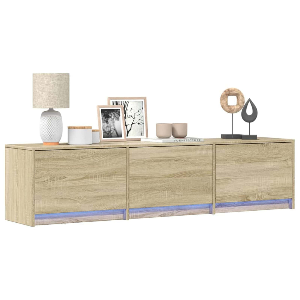 TV-Schränk mit LED Sonoma 165 x 34 x 40 cm Holzwerkstoff