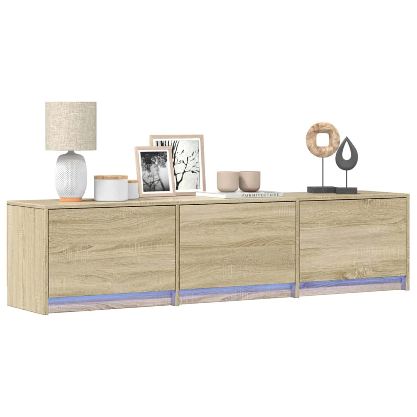 TV-Schränk mit LED Sonoma 165 x 34 x 40 cm Holzwerkstoff