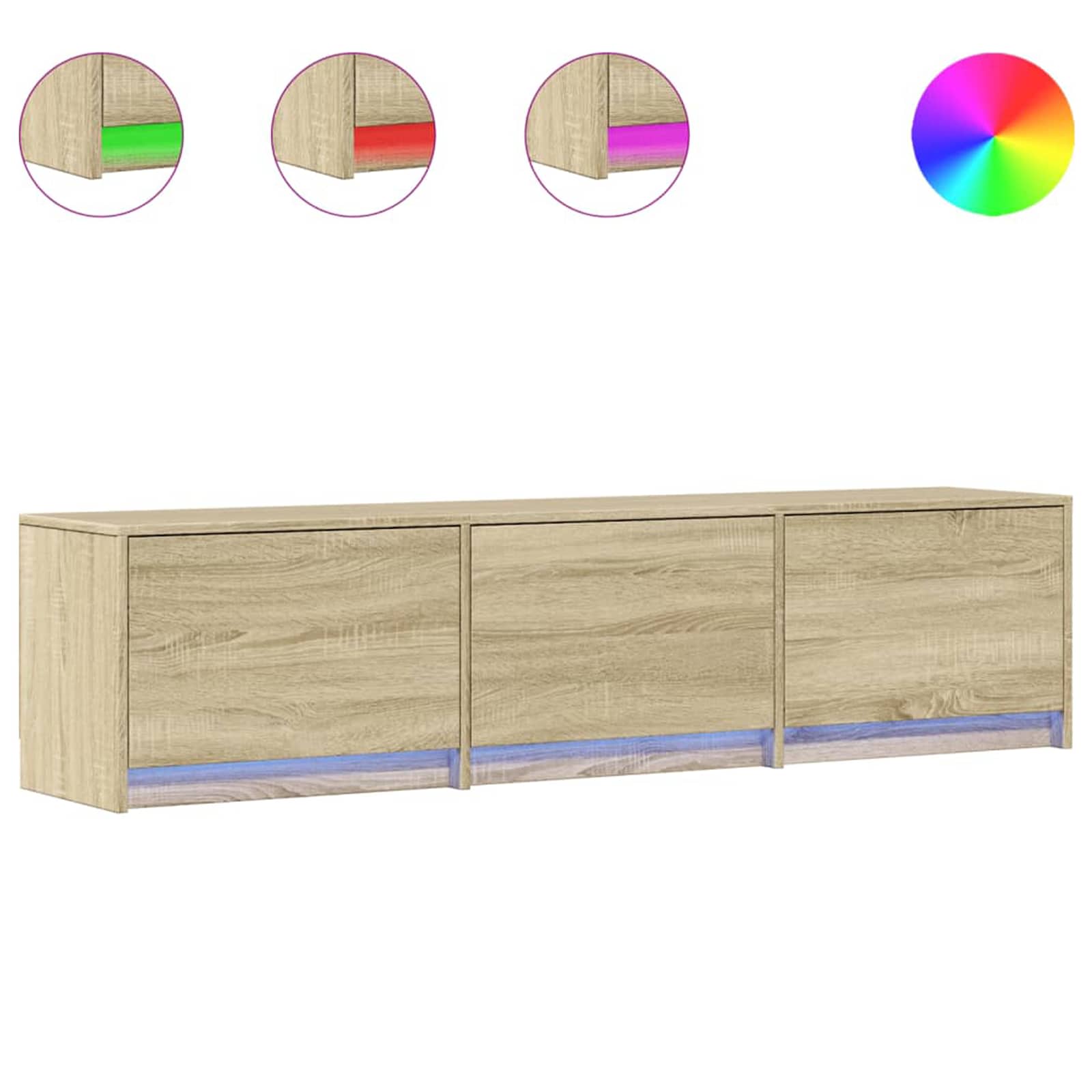 TV-Schränk mit LED Sonoma 165 x 34 x 40 cm Holzwerkstoff