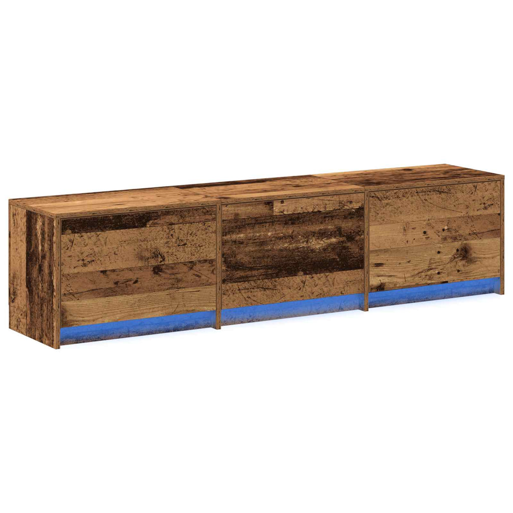 TV-Schränk mit LED Altholz 165 x 34 x 40 cm Holzwerkstoff