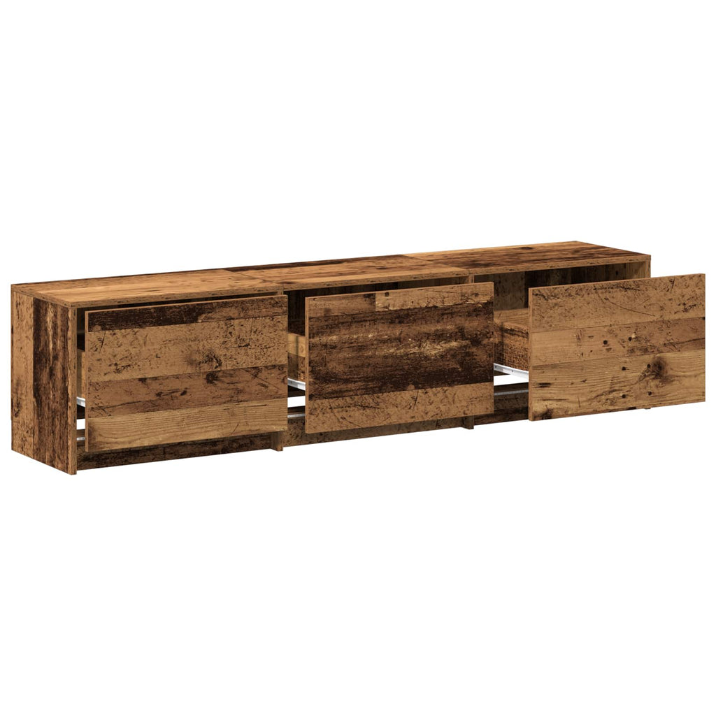 TV-Schränk mit LED Altholz 165 x 34 x 40 cm Holzwerkstoff