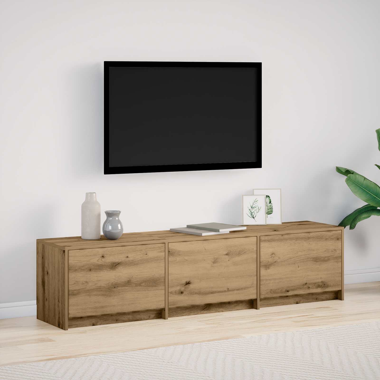 TV-Schränk mit LED Artisan-Eiche 165 x 34 x 40 cm Holzwerkstoff