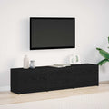TV-Schränk Schwarz Eichen-Optik 165 x 34 x 40 cm Holzwerkstoff