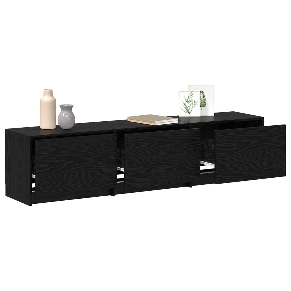 TV-Schränk Schwarz Eichen-Optik 165 x 34 x 40 cm Holzwerkstoff