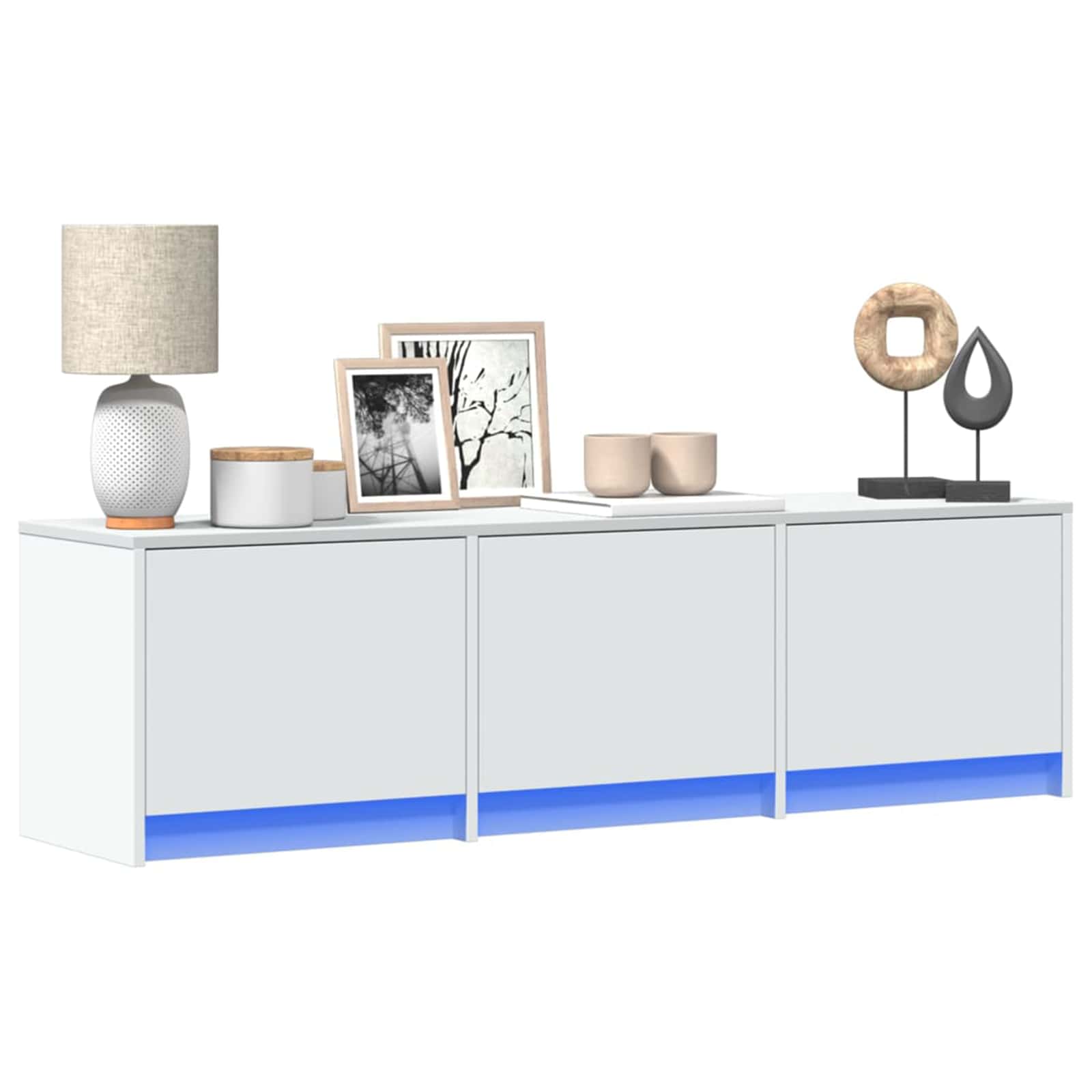 TV-Schränk mit LED Weiß 140 x 34 x 40 cm Holzwerkstoff