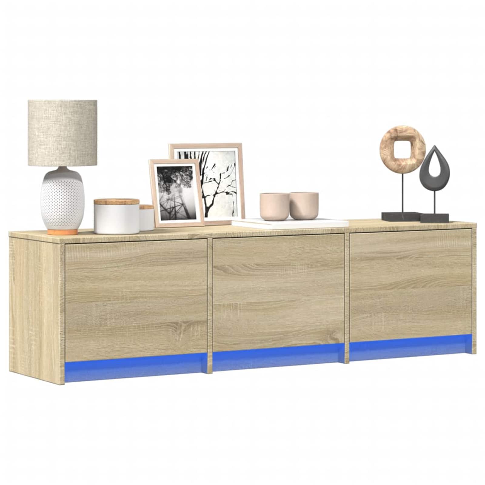 TV-Schränk mit LED Sonoma 140 x 34 x 40 cm Holzwerkstoff