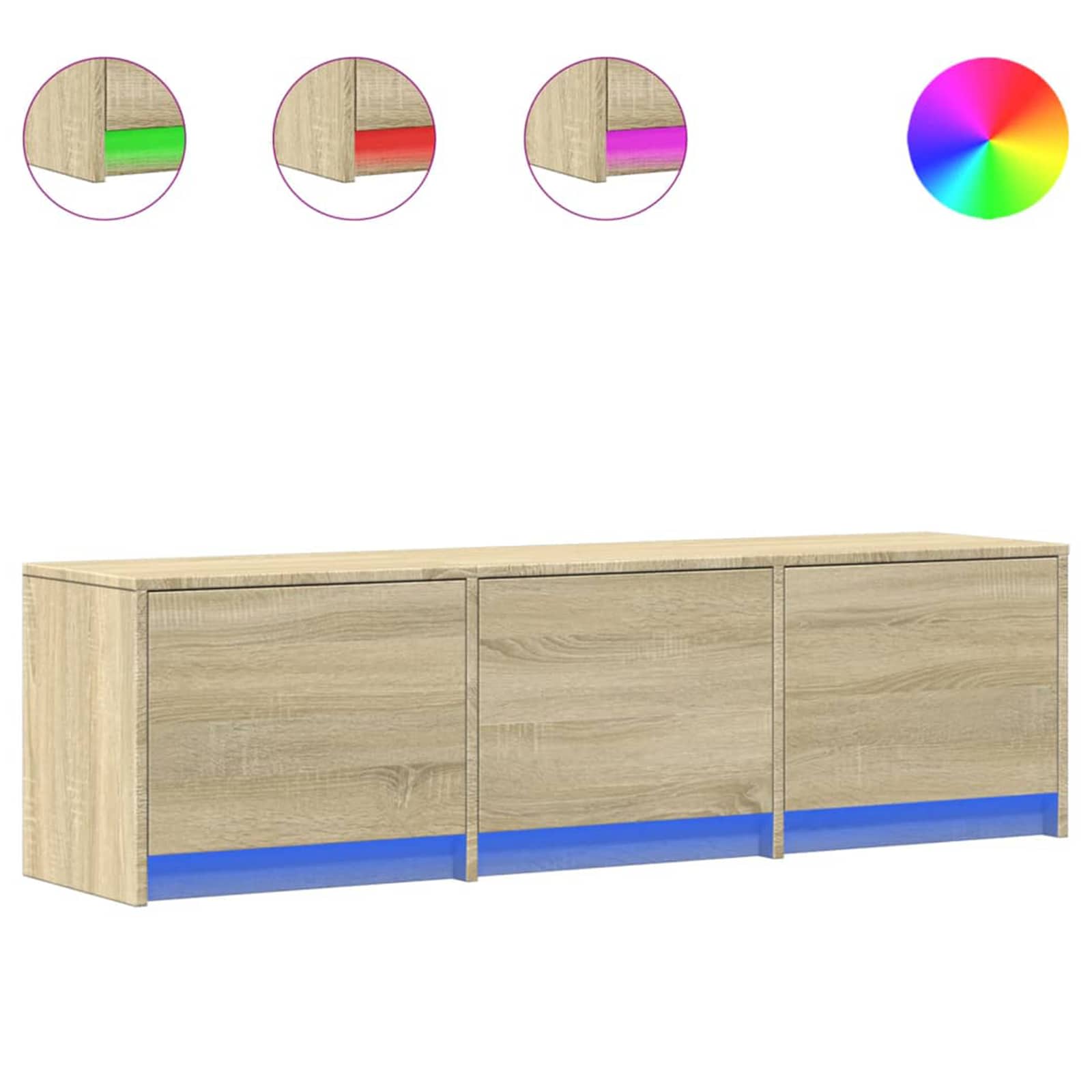 TV-Schränk mit LED Sonoma 140 x 34 x 40 cm Holzwerkstoff