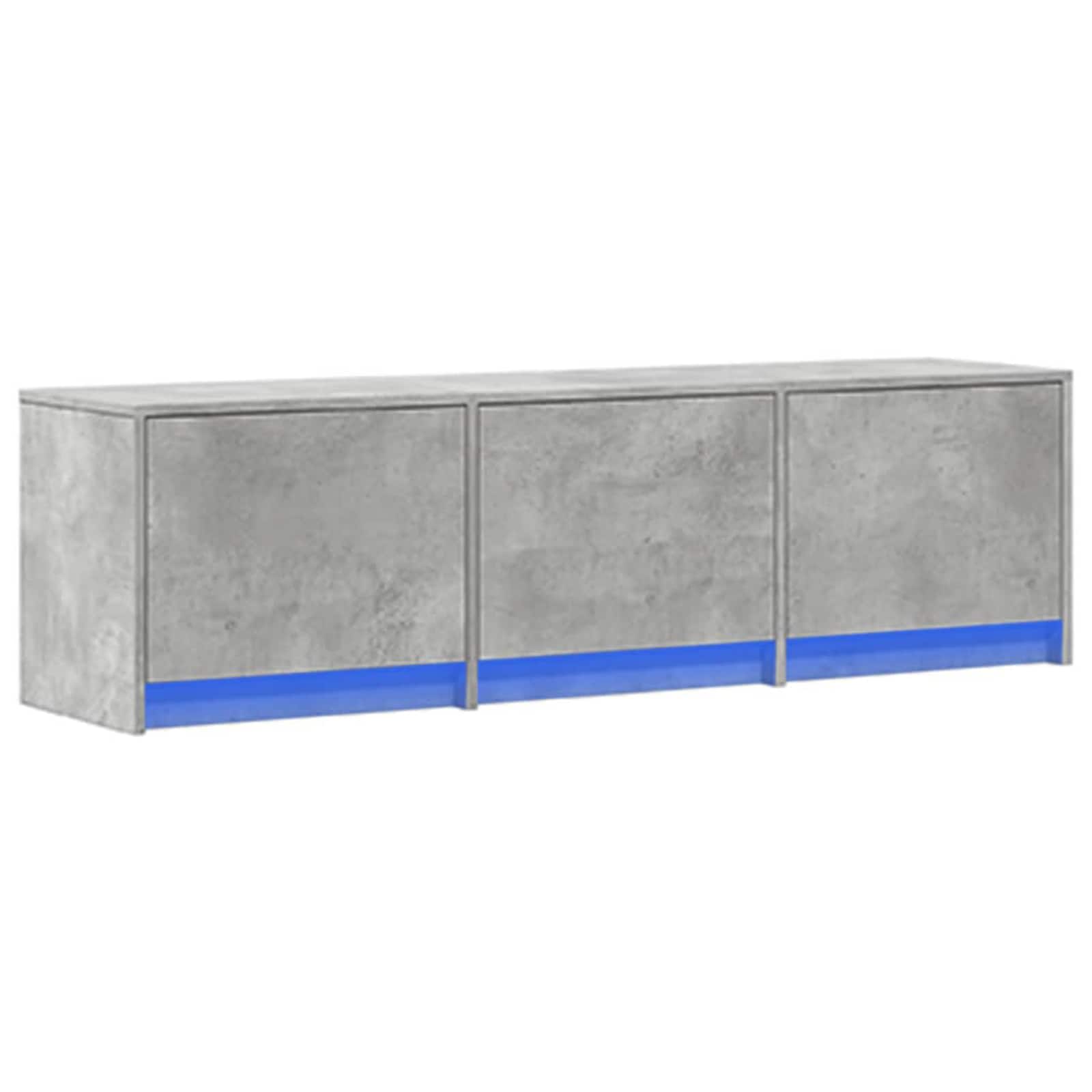 TV-Schränk mit LED Beton 140 x 34 x 40 cm Holzwerkstoff
