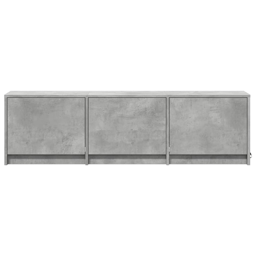 TV-Schränk mit LED Beton 140 x 34 x 40 cm Holzwerkstoff