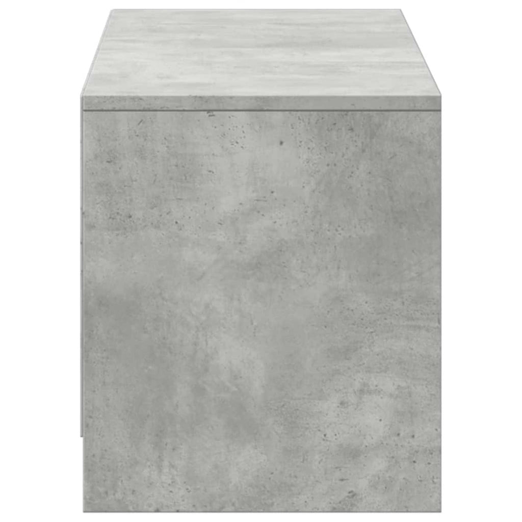 TV-Schränk mit LED Beton 140 x 34 x 40 cm Holzwerkstoff