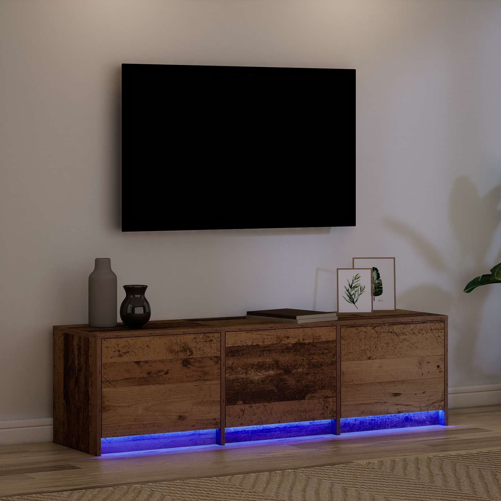 TV-Schränk 140 x 34 x 40 cm Altholz Holzwerkstoff