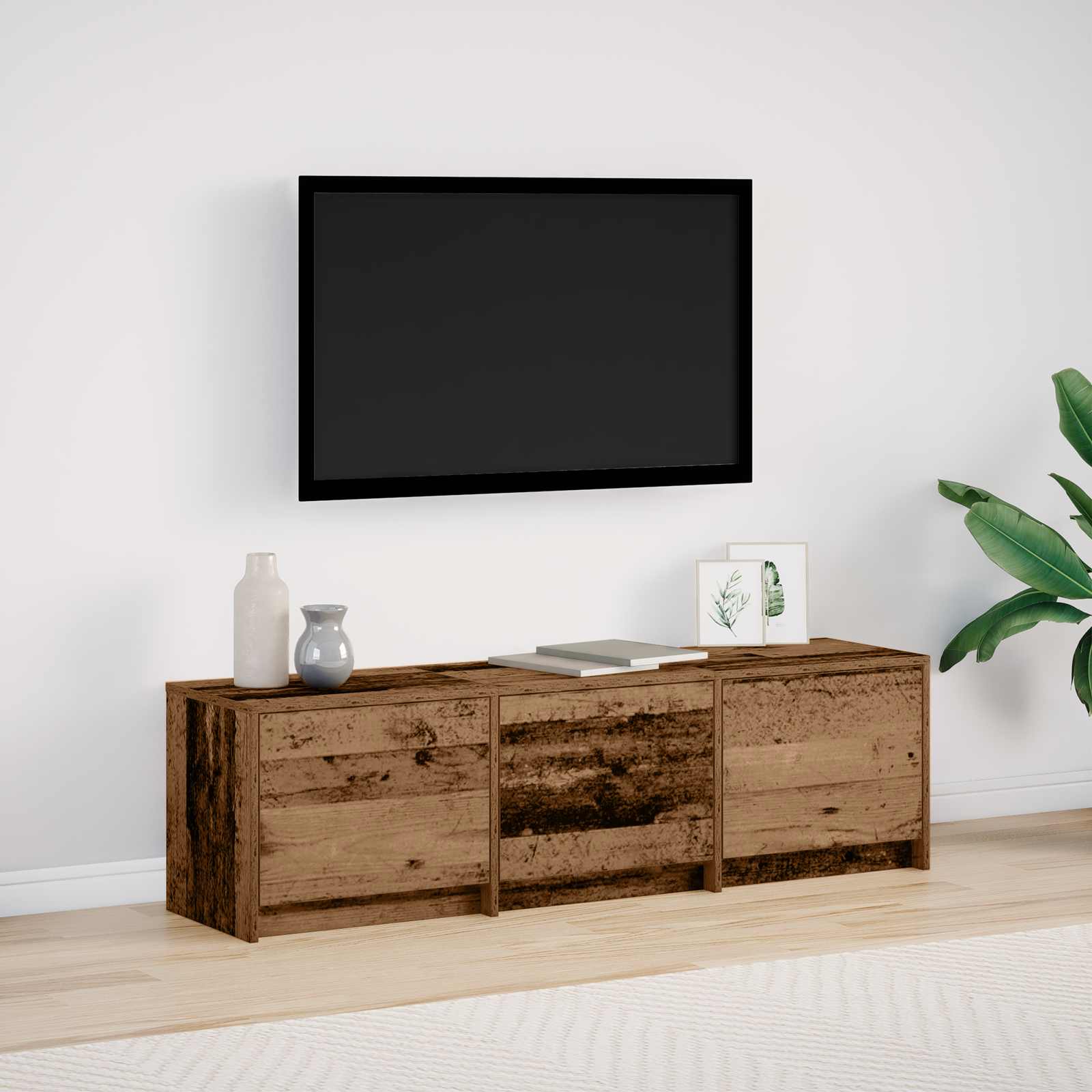 TV-Schränk 140 x 34 x 40 cm Altholz Holzwerkstoff