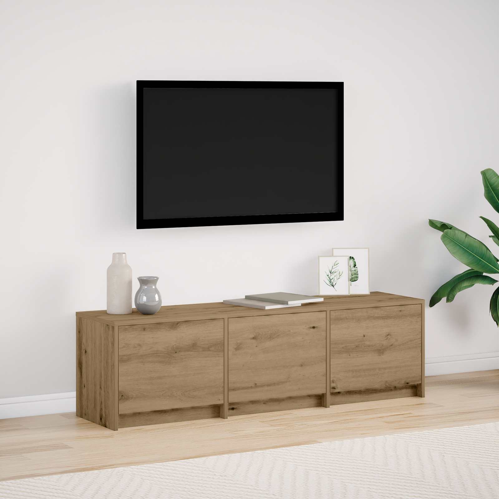 TV-Schränk mit LED Artisan-Eiche 140 x 34 x 40 cm Holzwerkstoff