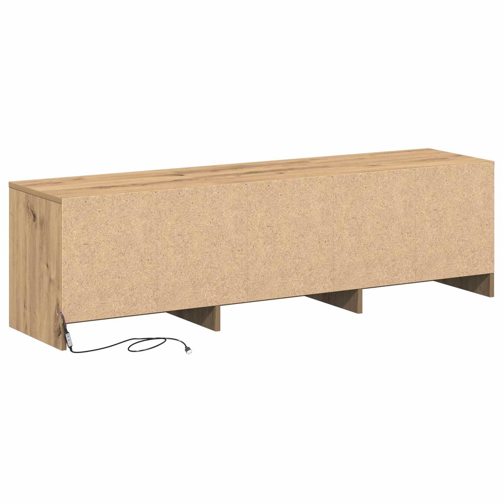 TV-Schränk mit LED Artisan-Eiche 140 x 34 x 40 cm Holzwerkstoff