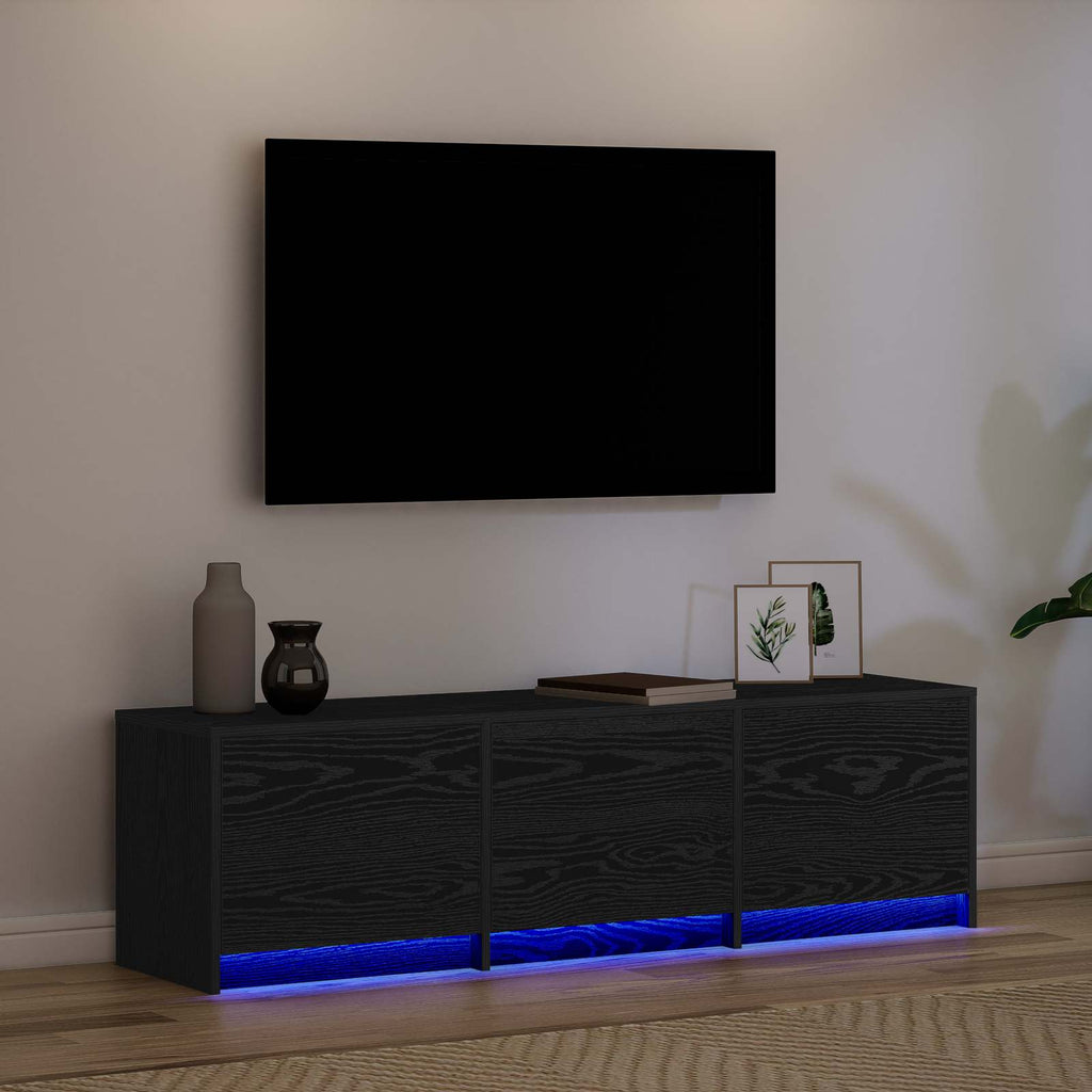 TV-Schränk Schwarz Eichen-Optik 140 x 34 x 40 cm Holzwerkstoff