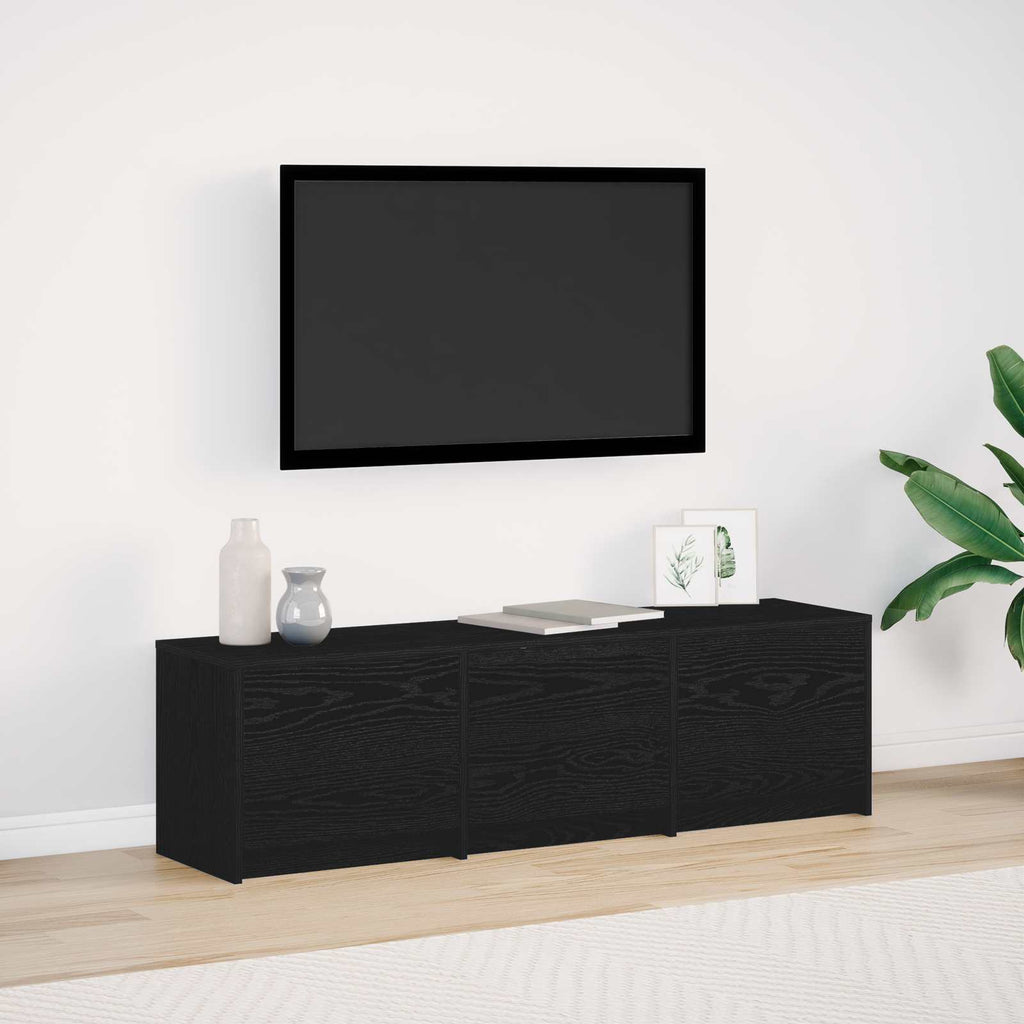 TV-Schränk Schwarz Eichen-Optik 140 x 34 x 40 cm Holzwerkstoff