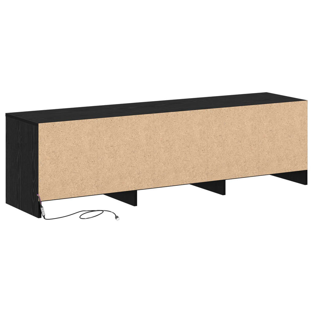 TV-Schränk Schwarz Eichen-Optik 140 x 34 x 40 cm Holzwerkstoff