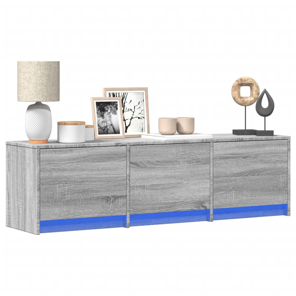 TV-Schränk mit LED Graues Sonoma 140 x 34 x 40 cm Holzwerkstoff