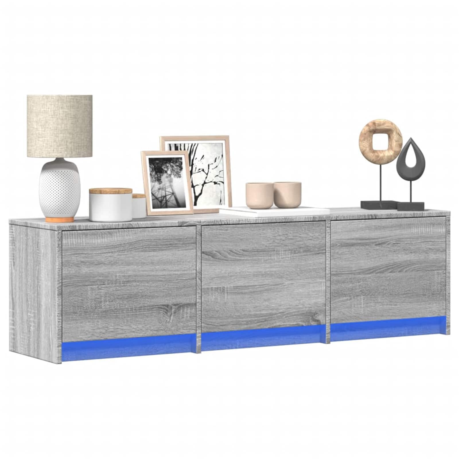TV-Schränk mit LED Graues Sonoma 140 x 34 x 40 cm Holzwerkstoff