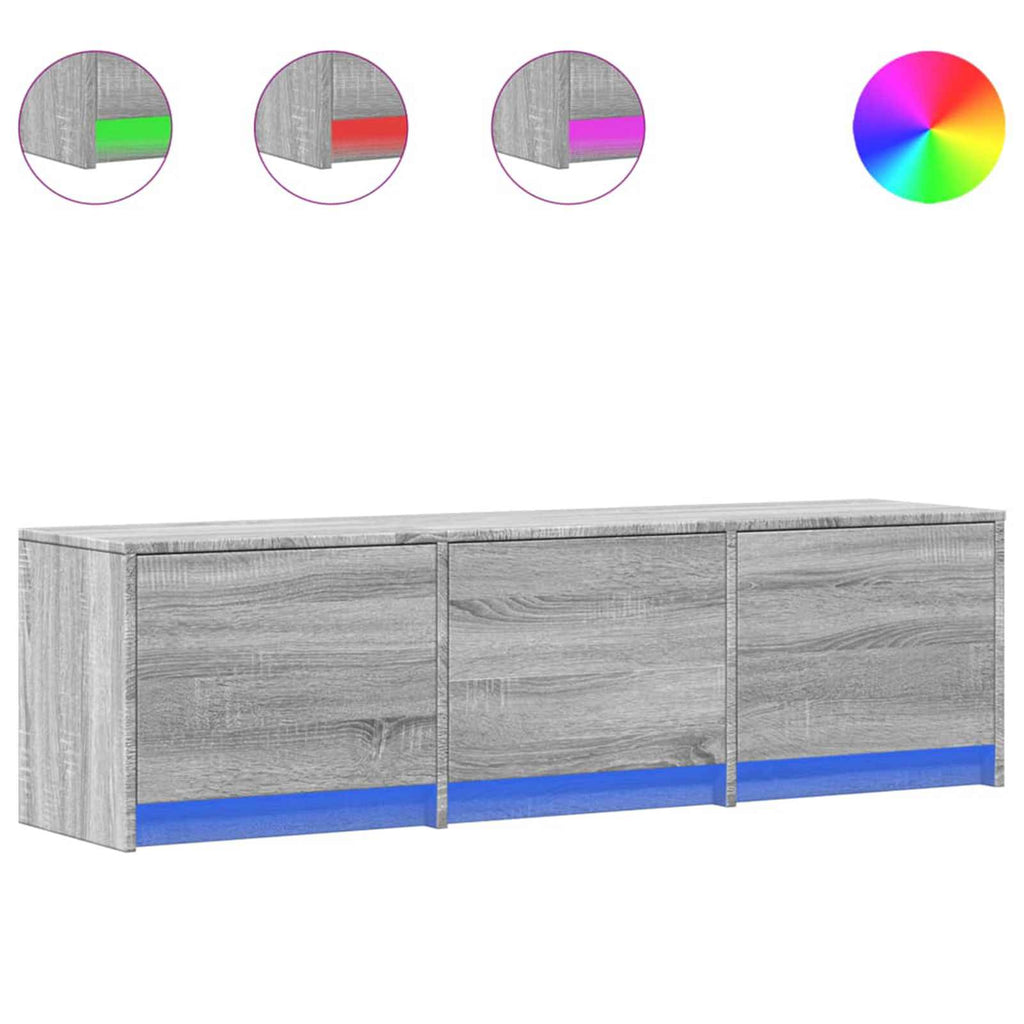 TV-Schränk mit LED Graues Sonoma 140 x 34 x 40 cm Holzwerkstoff