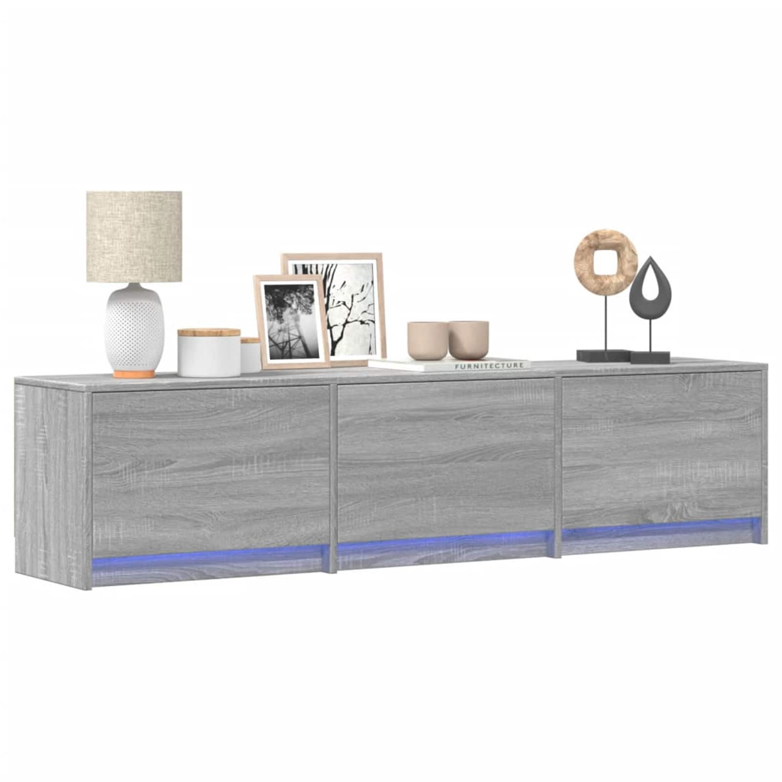 TV-Schränk mit LED Graues Sonoma 165 x 34 x 40 cm Holzwerkstoff