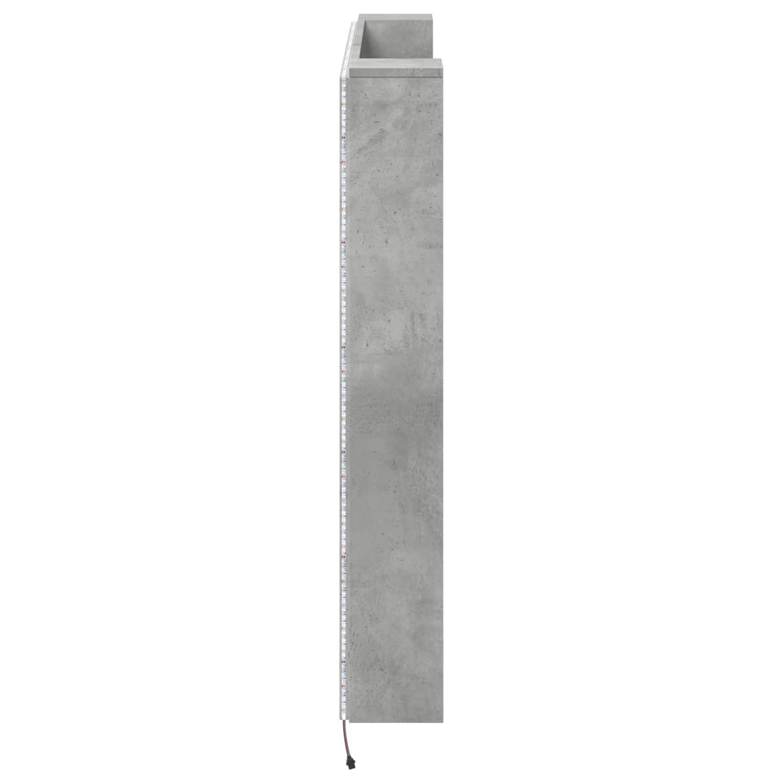 Kopfteil-Schrank mit LED mit Regal Beton 140 x 16,5 x 103,5 cm