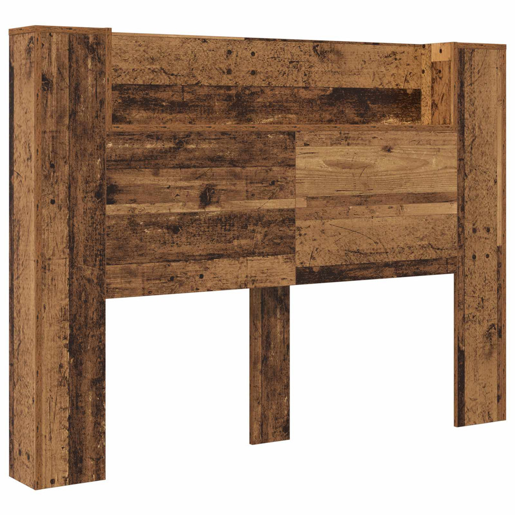 Kopfteil-Schrank mit LED Altholz 140 x 16,5 x 103,5 cm