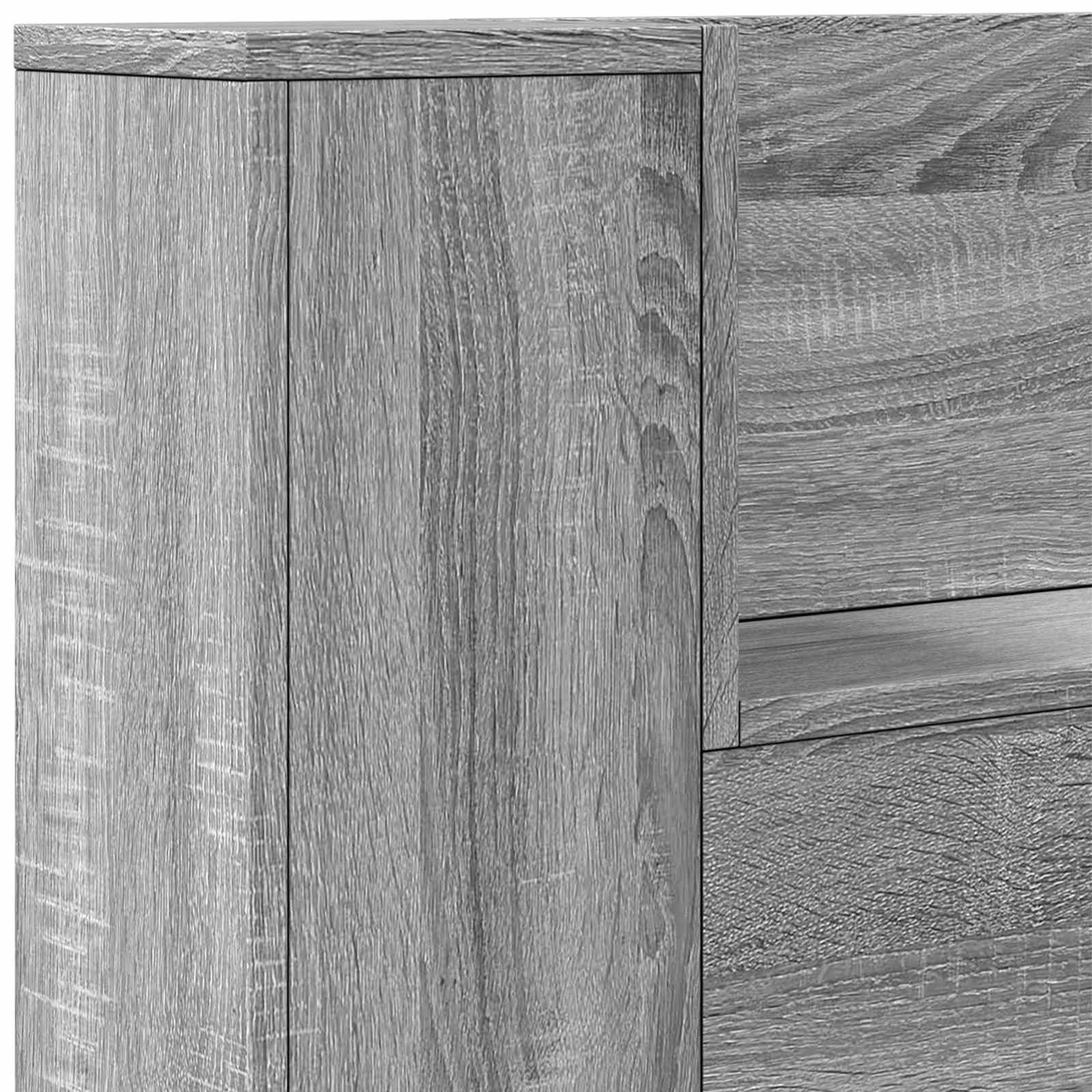 Kopfteil-Schrank mit LED Graues Sonoma 160 x 16,5 x 103,5 cm