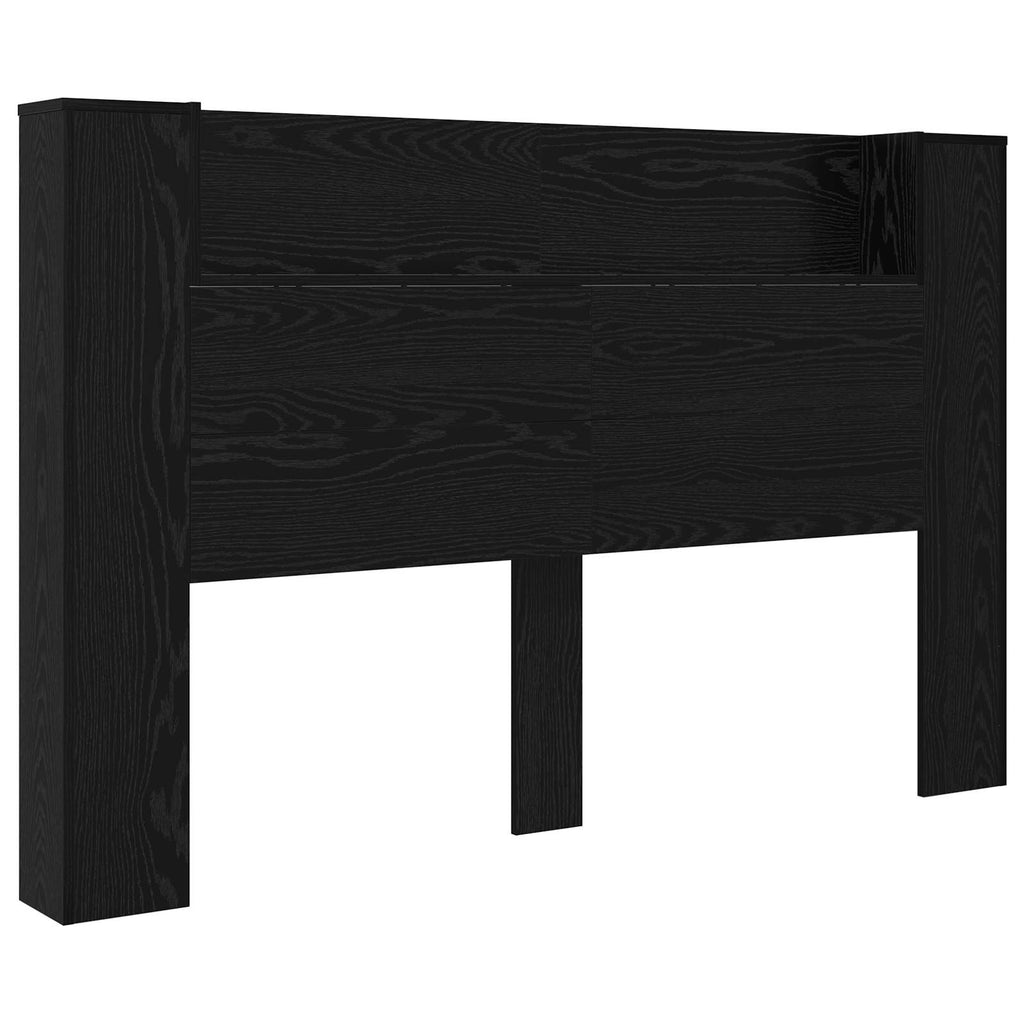 Kopfteil-Schrank mit LED Schwarze Eiche 160 x 16,5 x 103,5 cm