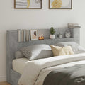 Kopfteil-Schrank mit LED mit Regal Beton 180 x 16,5 x 103,5 cm