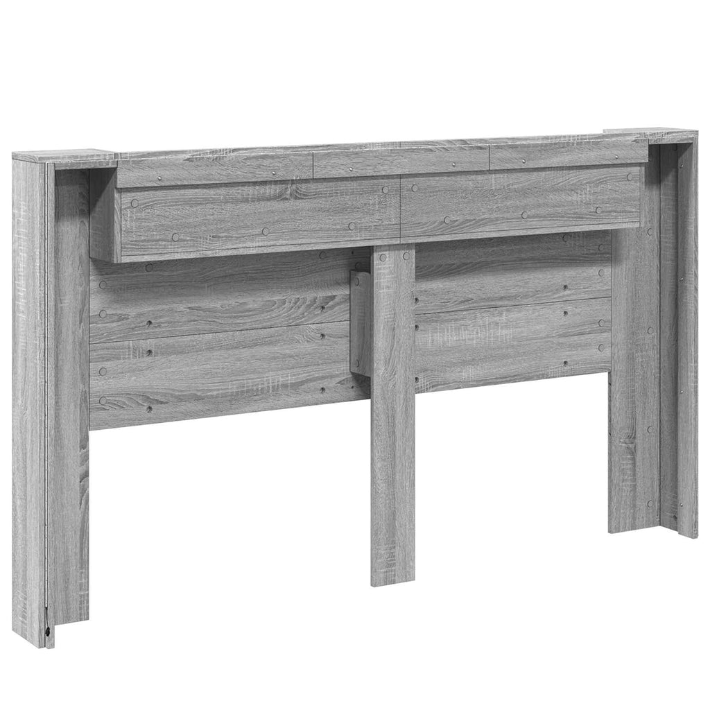 Kopfteil-Schrank mit LED Graues Sonoma 180 x 16,5 x 103,5 cm
