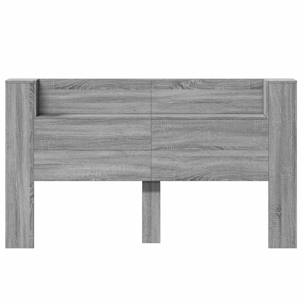 Kopfteil-Schrank mit LED Graues Sonoma 180 x 16,5 x 103,5 cm