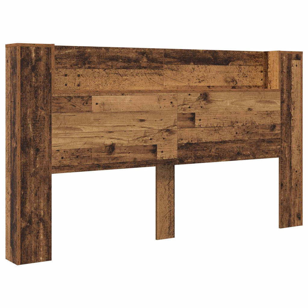 Kopfteil-Schrank mit LED Altholz 180 x 16,5 x 103,5 cm