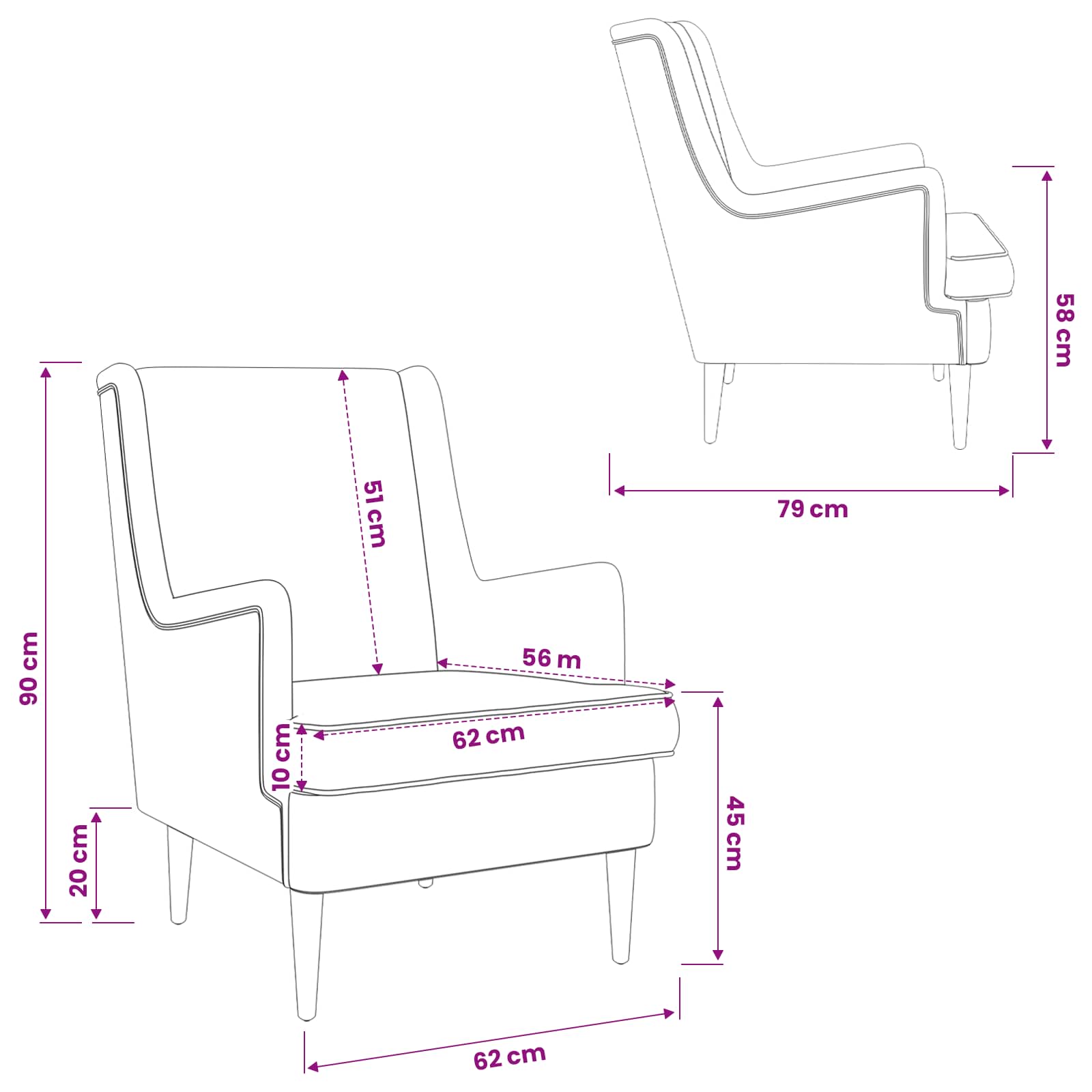 Sessel Hellgrau Stoff