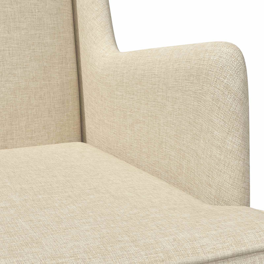 Schaukelstuhl Creme 62 x 80 x 85 cm Stoff