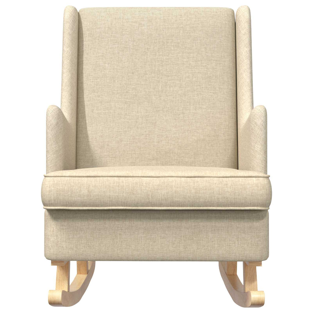 Schaukelstuhl Creme 62 x 80 x 85 cm Stoff