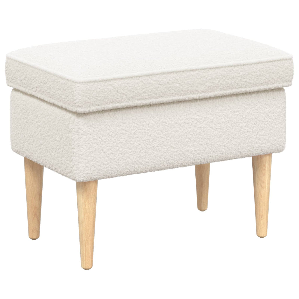 Hocker Creme 55 x 35 x 41 cm Bouclé