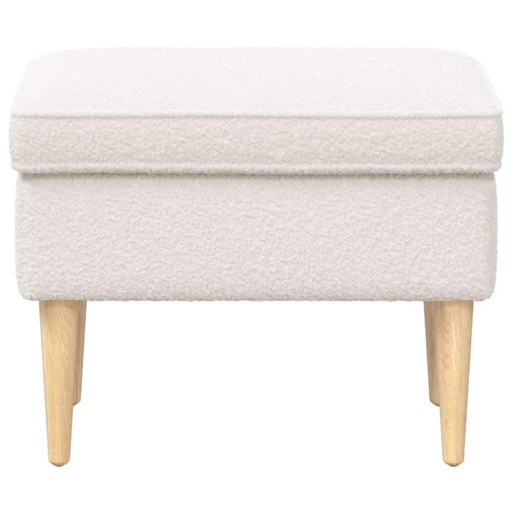 Hocker Creme 55 x 35 x 41 cm Bouclé