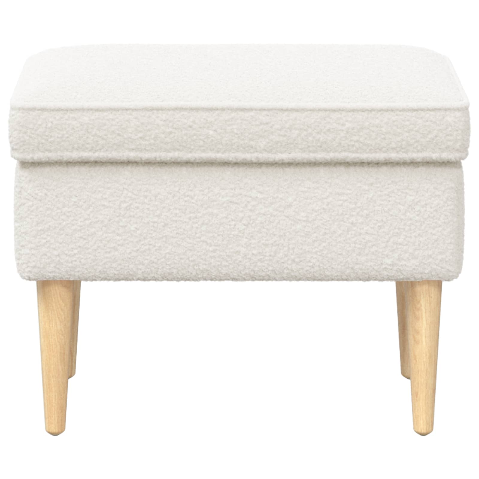 Hocker Creme 55 x 35 x 41 cm Bouclé