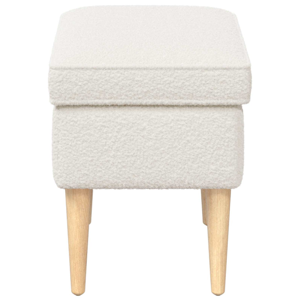 Hocker Creme 55 x 35 x 41 cm Bouclé