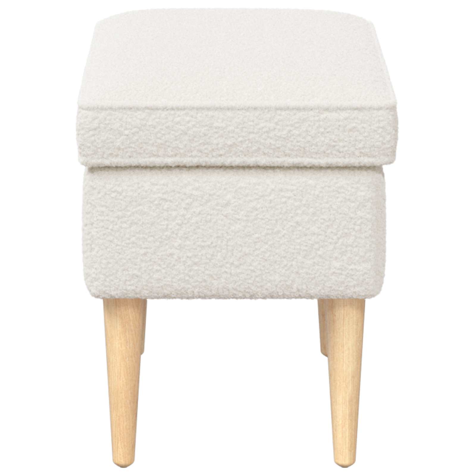 Hocker Creme 55 x 35 x 41 cm Bouclé