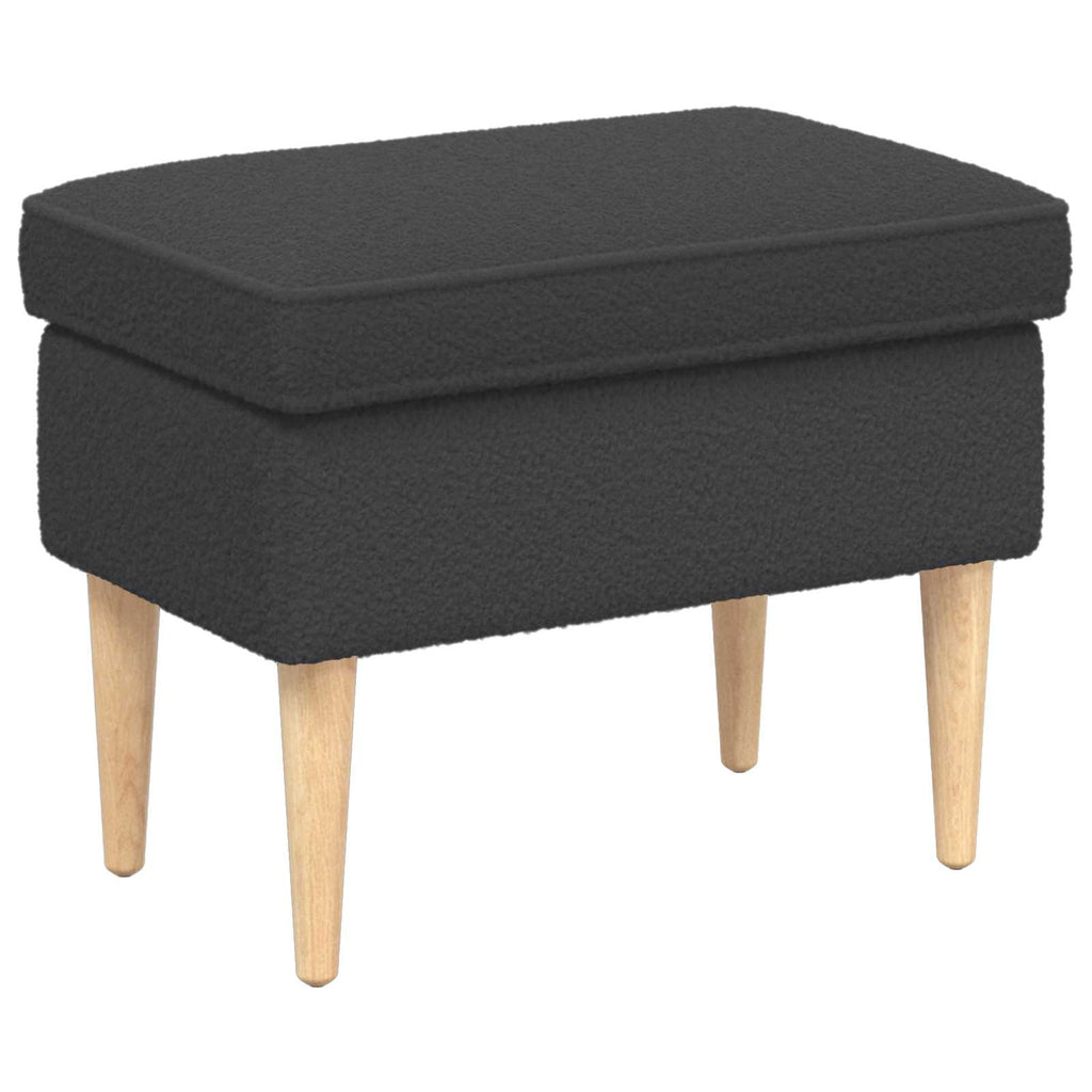Hocker Dunkelgrau 55 x 35 x 41 cm Bouclé